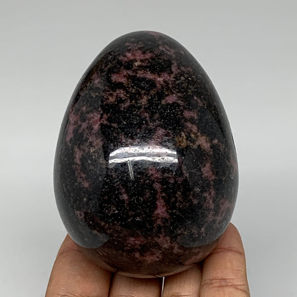 630g, 3.4"x2.5" Natural Untreated Rhodonite Egg from Madagascar, B4699