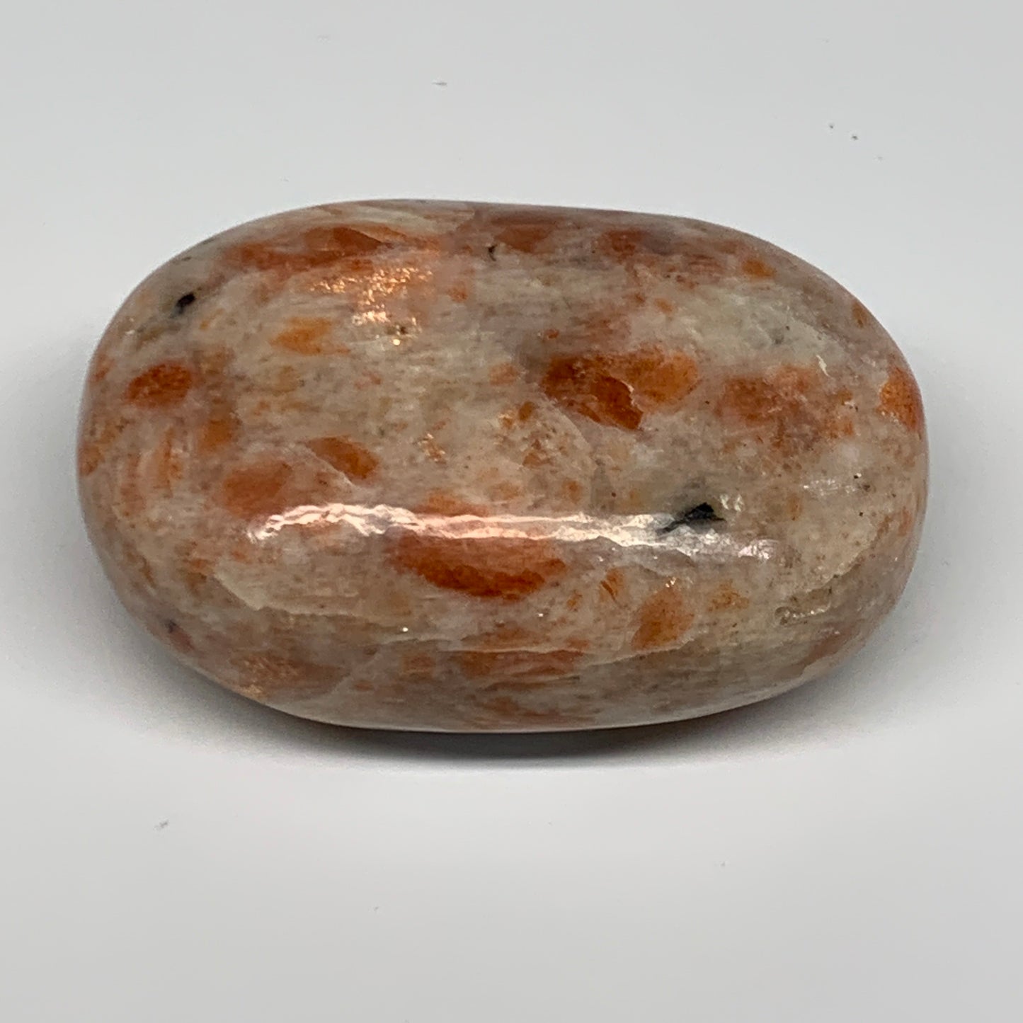 123.2g, 2.5"x1.7"x1.1", Natural Sunstone Palm-Stone Polished from India, B27074
