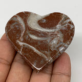 62.4g, 2" x 2.2"x 0.7", Natural Untreated Red Shell Fossils Half Heart @Morocco,