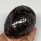 630g, 3.4"x2.5" Natural Untreated Rhodonite Egg from Madagascar, B4699