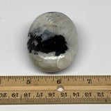 125.7g,2.4"x1.8"x1.1", Rainbow Moonstone Palm-Stone Polished from India, B21234