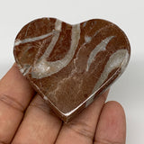 58.1g, 2" x 2.2"x 0.6", Natural Untreated Red Shell Fossils Half Heart @Morocco,