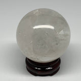 685g, 3.1"(79mm), Natural Quartz Sphere Crystal Gemstone Ball @Brazil, B22304