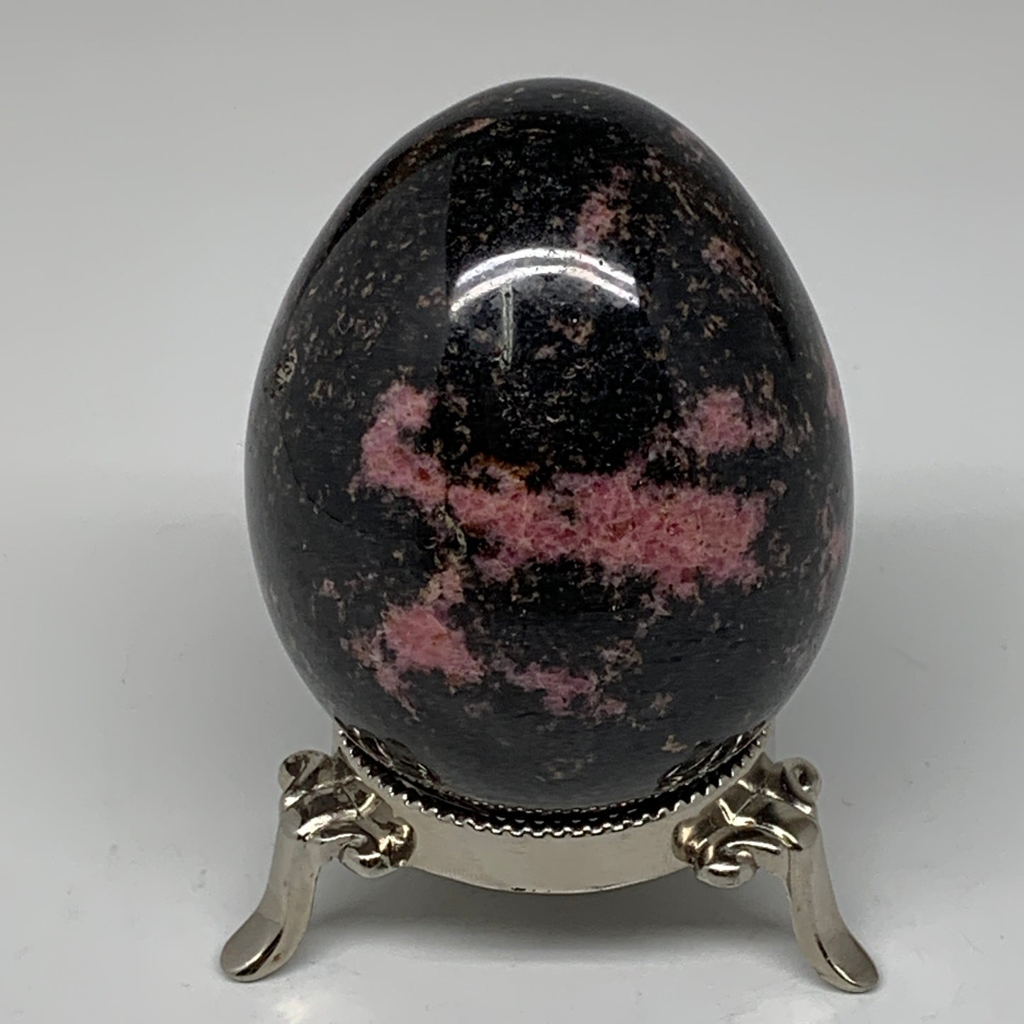 455.1g, 2.9"x2.3" Natural Untreated Rhodonite Egg from Madagascar, B4701