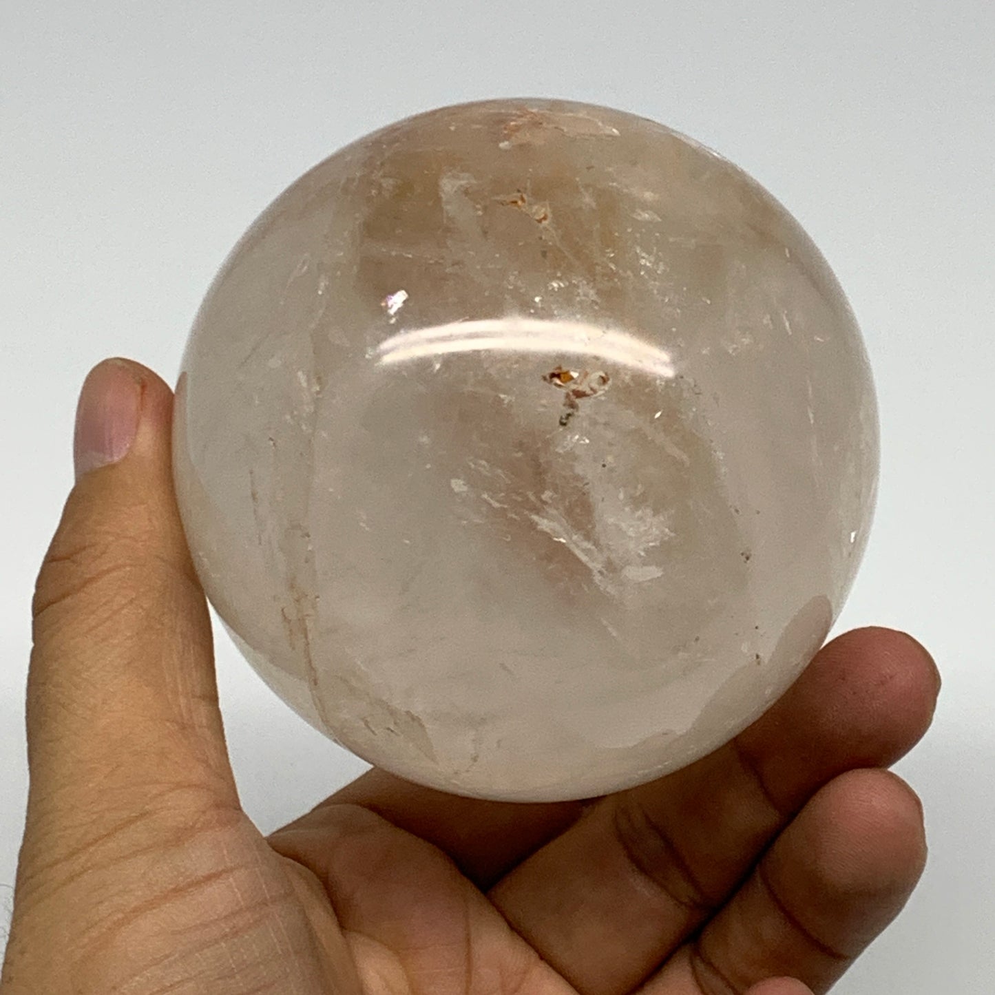 675g, 3.1"(79mm), Natural Quartz Sphere Crystal Gemstone Ball @Brazil, B22305