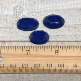 3pcs,9.3g,18mm-21mm High-Grade Natural Oval Facetted Lapis Lazuli Cabochon,CP233