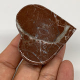 62.2g, 2" x 2.2"x 0.7", Natural Untreated Red Shell Fossils Half Heart @Morocco,