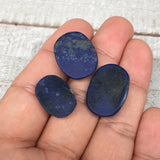 3pcs,10.6g,19mm-21mm High-Grade Natural Oval Facetted Lapis Lazuli Cabochon,CP23