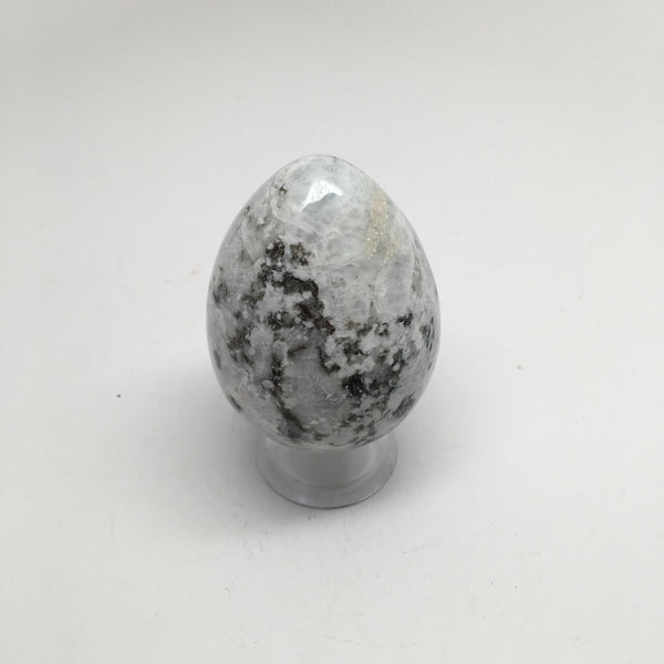 175.4 Grams Natural Gemstone White Rainbow Moonstone Egg @India, IE183