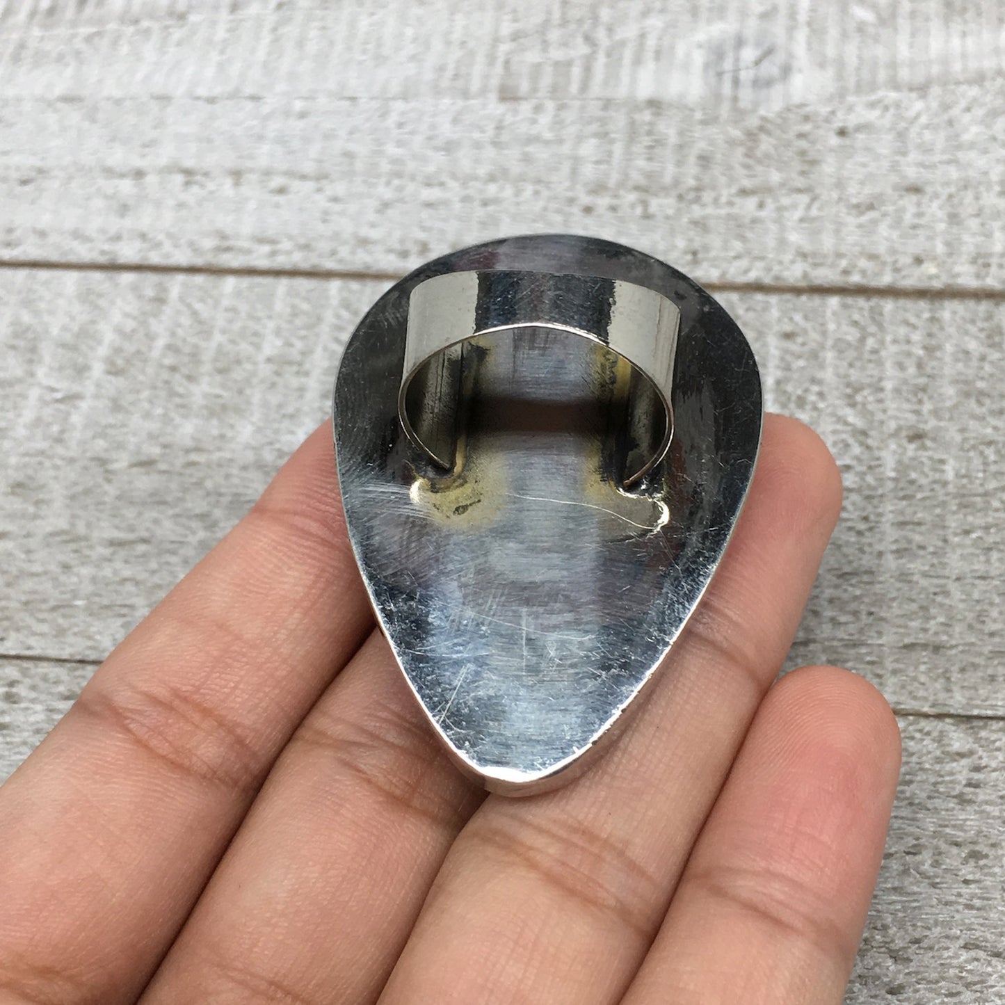 Antique Afghan Turkmen Tribal Teardrop Lapis Lazuli Kuchi Ring Boho Statement,TR