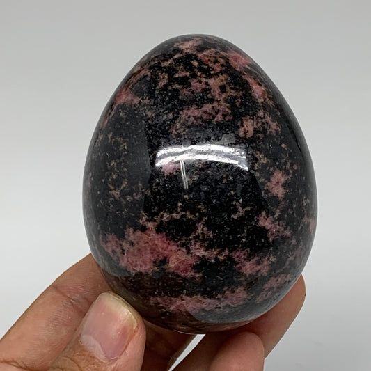 413.8g, 2.8"x2.2" Natural Untreated Rhodonite Egg from Madagascar, B4705