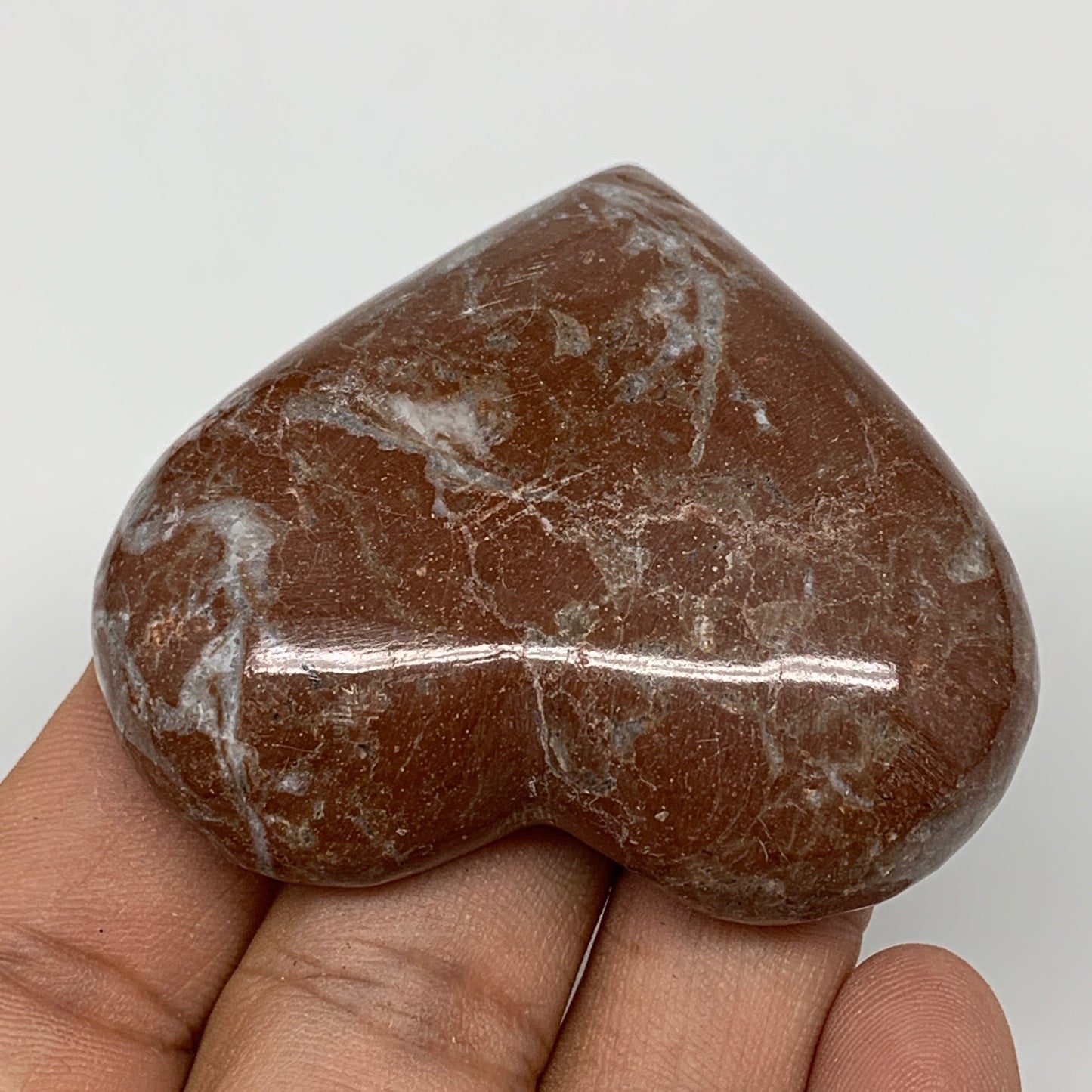 57.3g, 2" x 2.2"x 0.6", Natural Untreated Red Shell Fossils Half Heart @Morocco,
