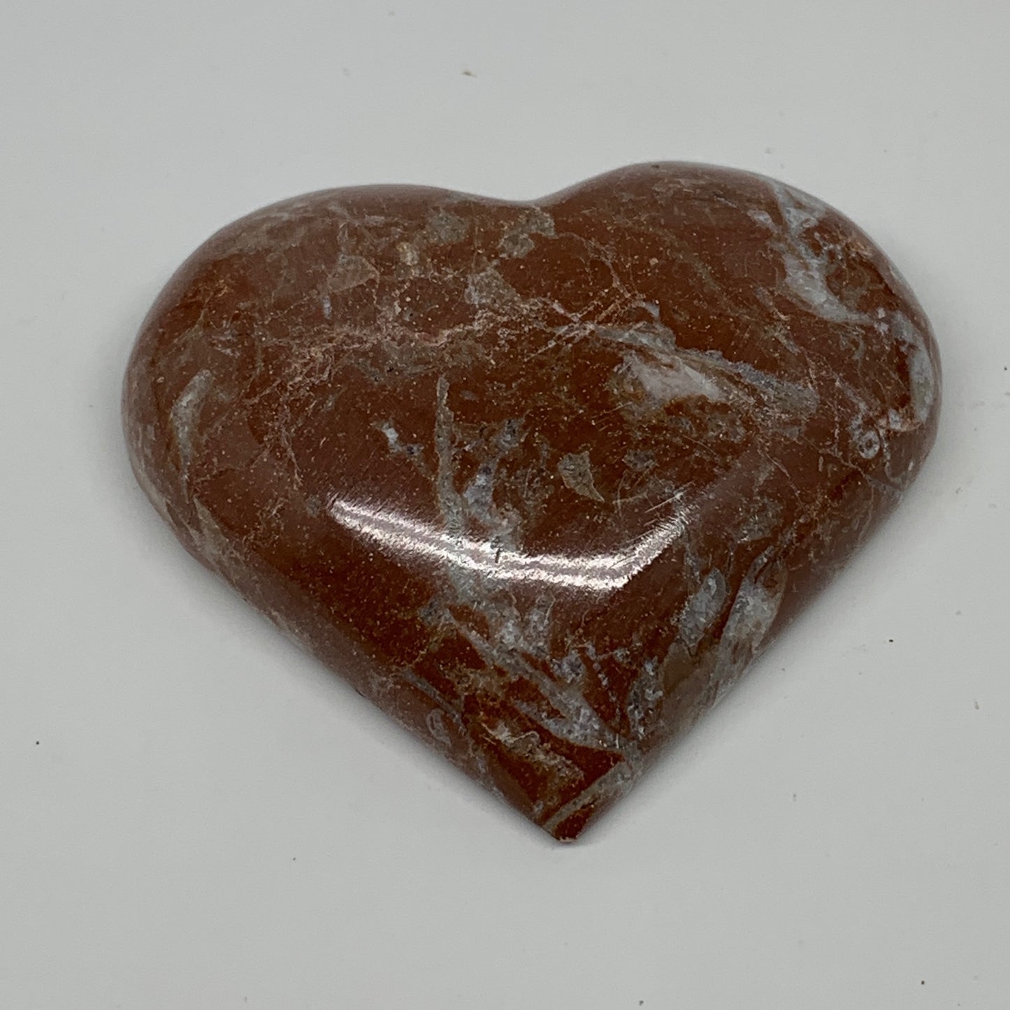 57.3g, 2" x 2.2"x 0.6", Natural Untreated Red Shell Fossils Half Heart @Morocco,