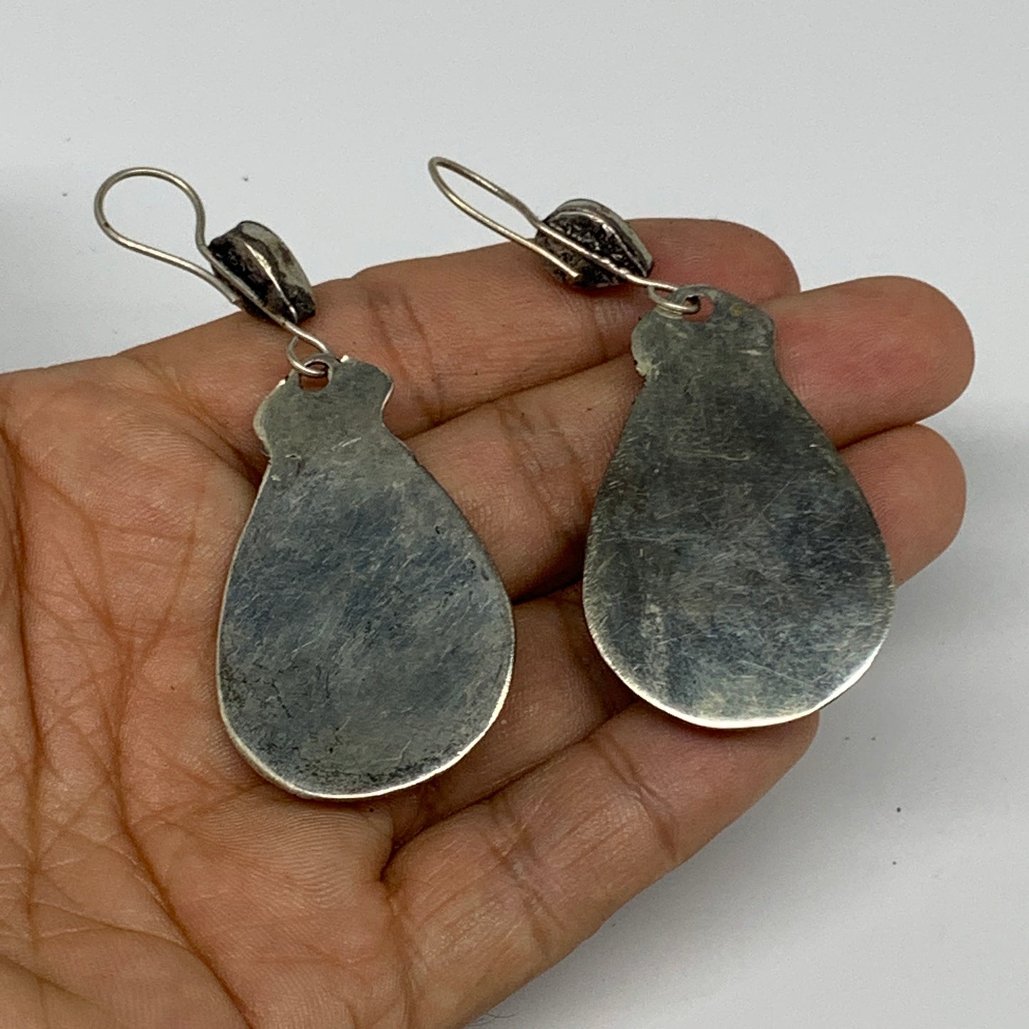 1pc, Handmade Turkmen Earring Tribal Jewelry Black Carnelian Teardrop Boho, B142