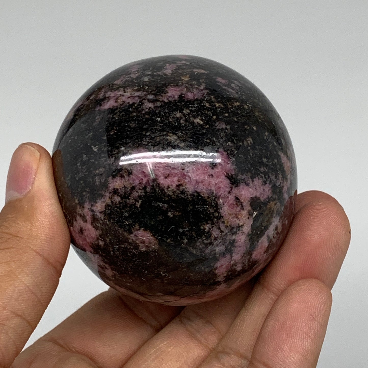 365.9g, 2.7"x2.2" Natural Untreated Rhodonite Egg from Madagascar, B4706