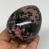 365.9g, 2.7"x2.2" Natural Untreated Rhodonite Egg from Madagascar, B4706