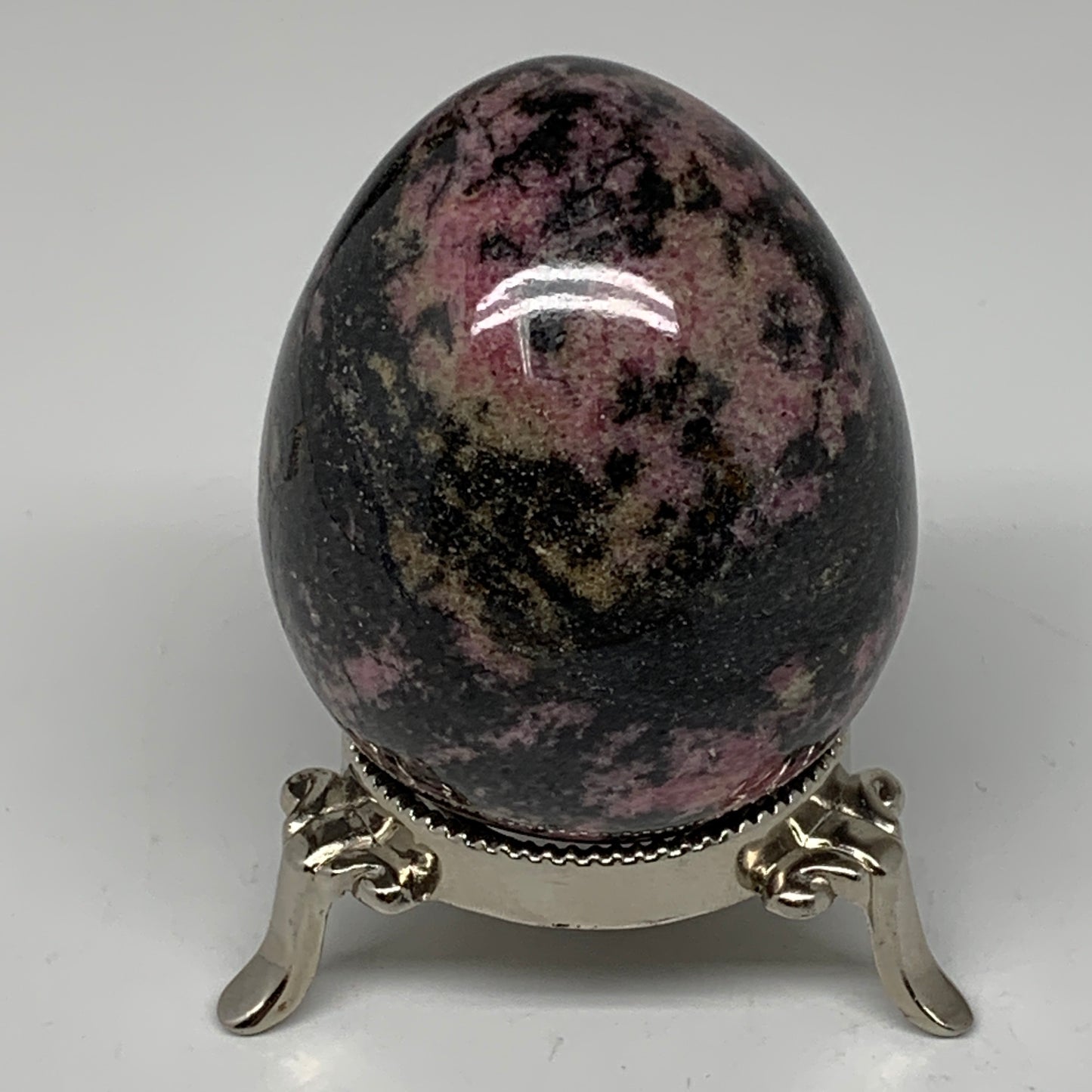 365.9g, 2.7"x2.2" Natural Untreated Rhodonite Egg from Madagascar, B4706