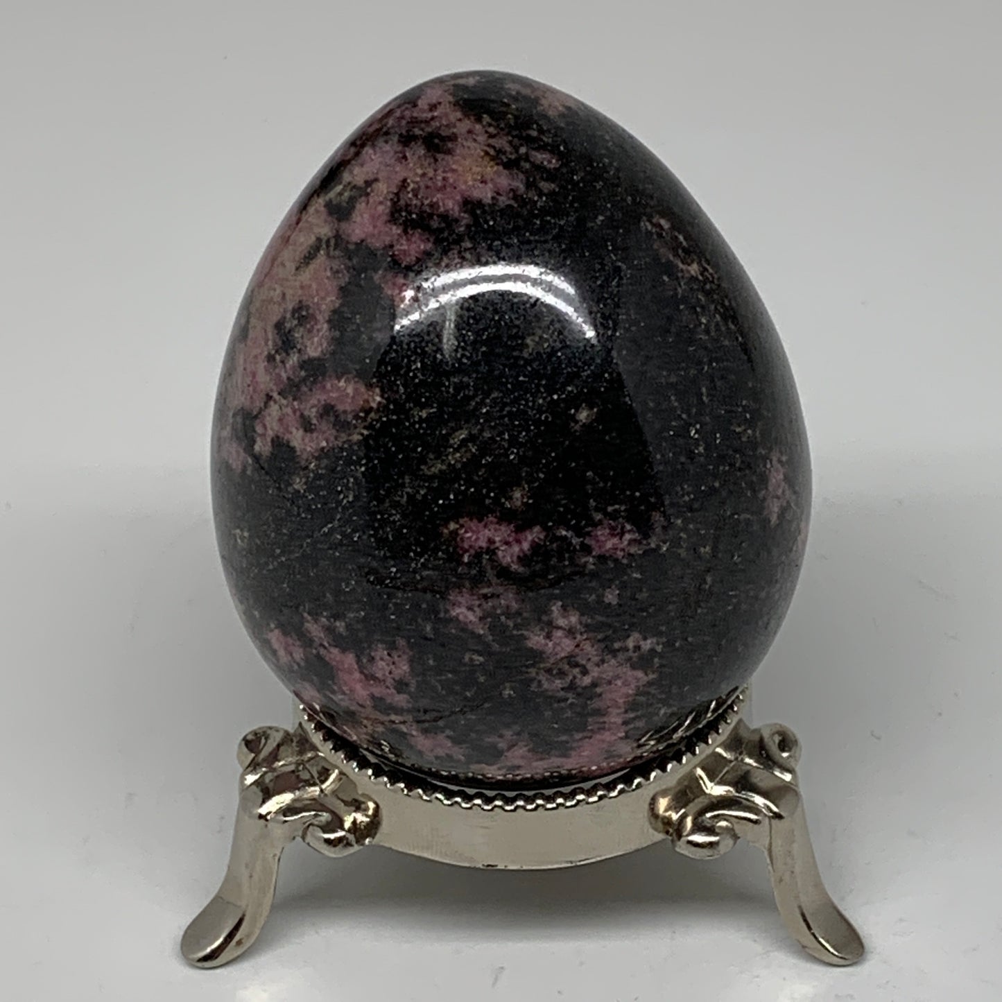 365.9g, 2.7"x2.2" Natural Untreated Rhodonite Egg from Madagascar, B4706