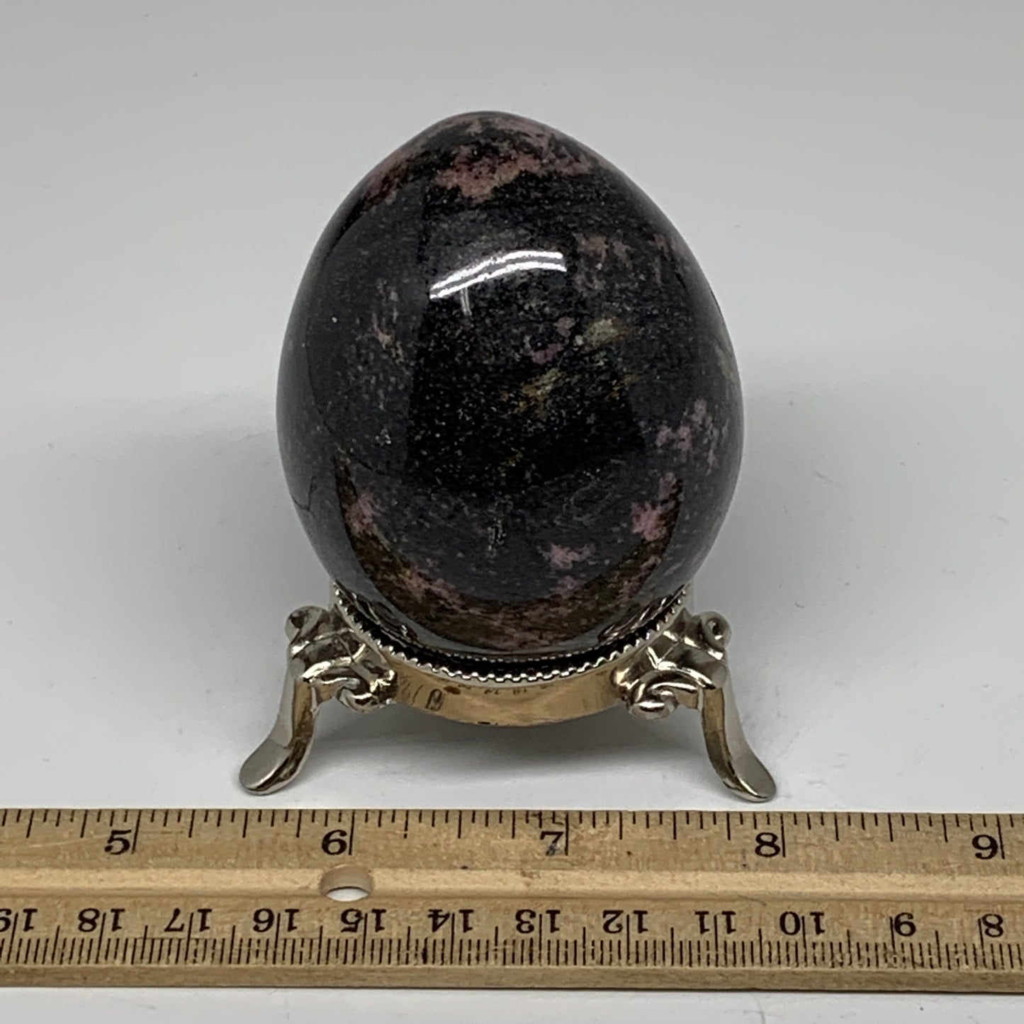 365.9g, 2.7"x2.2" Natural Untreated Rhodonite Egg from Madagascar, B4706