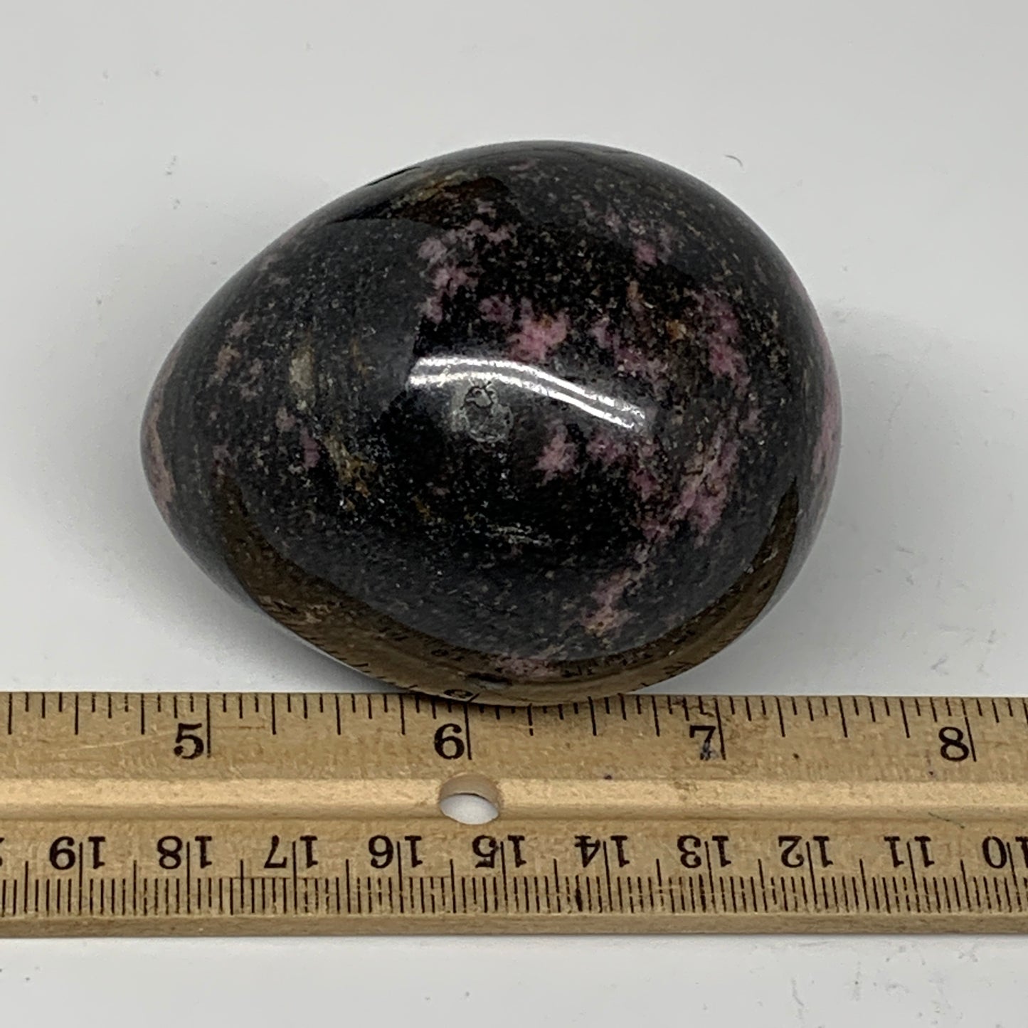 365.9g, 2.7"x2.2" Natural Untreated Rhodonite Egg from Madagascar, B4706