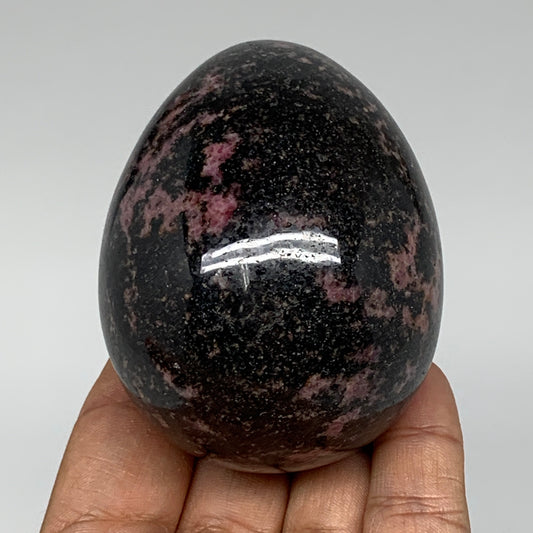 409.4g, 2.8"x2.2" Natural Untreated Rhodonite Egg from Madagascar, B4707