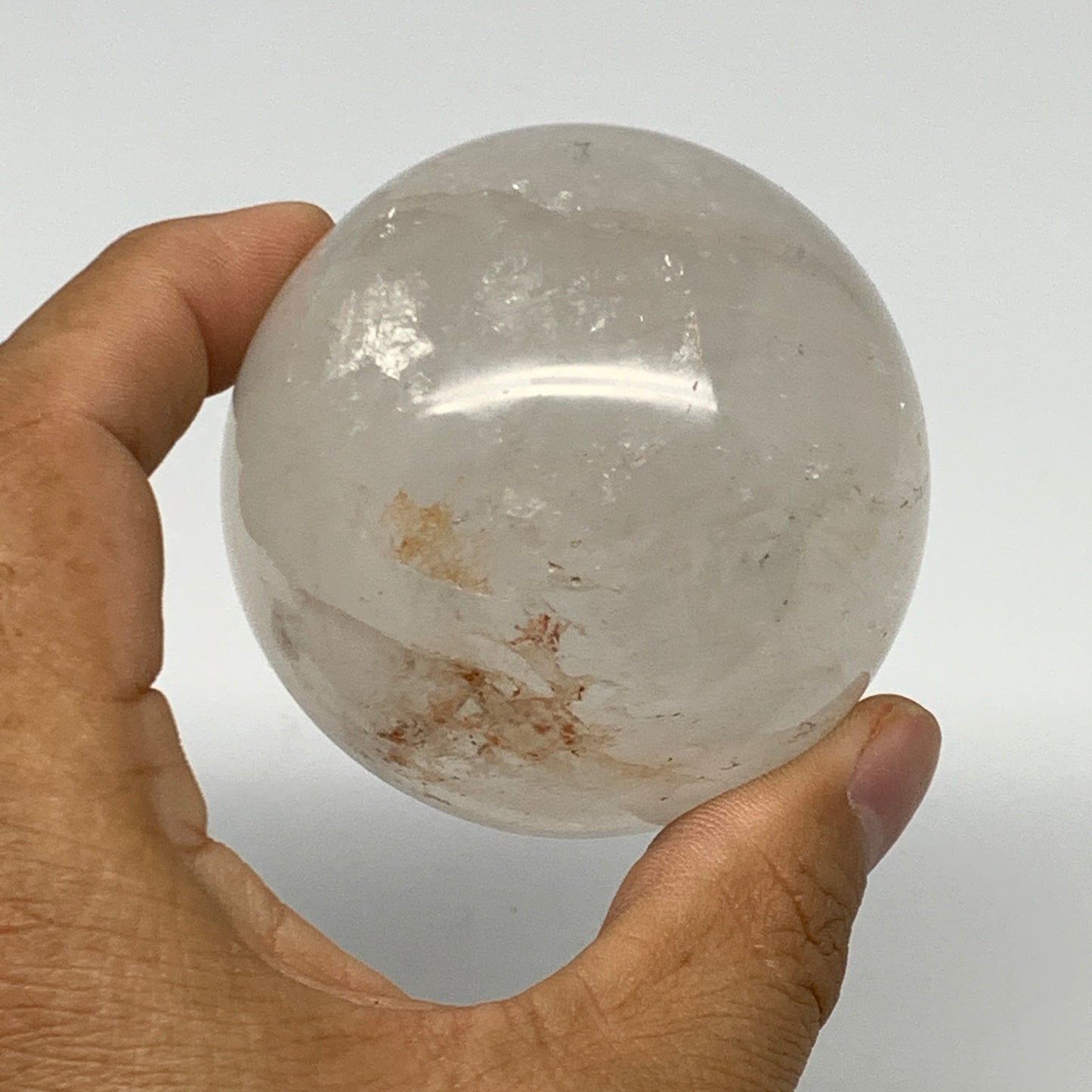 328g, 2.4"(61mm), Natural Quartz Sphere Crystal Gemstone Ball @Brazil, B22310
