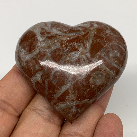 60.2g, 2" x 2.2"x 0.6", Natural Untreated Red Shell Fossils Half Heart @Morocco,