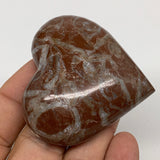 60.2g, 2" x 2.2"x 0.6", Natural Untreated Red Shell Fossils Half Heart @Morocco,