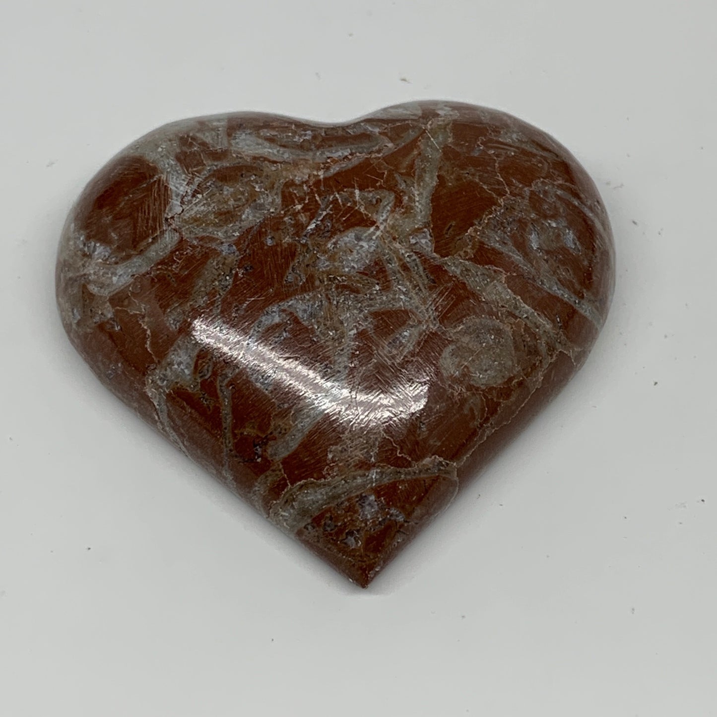 60.2g, 2" x 2.2"x 0.6", Natural Untreated Red Shell Fossils Half Heart @Morocco,