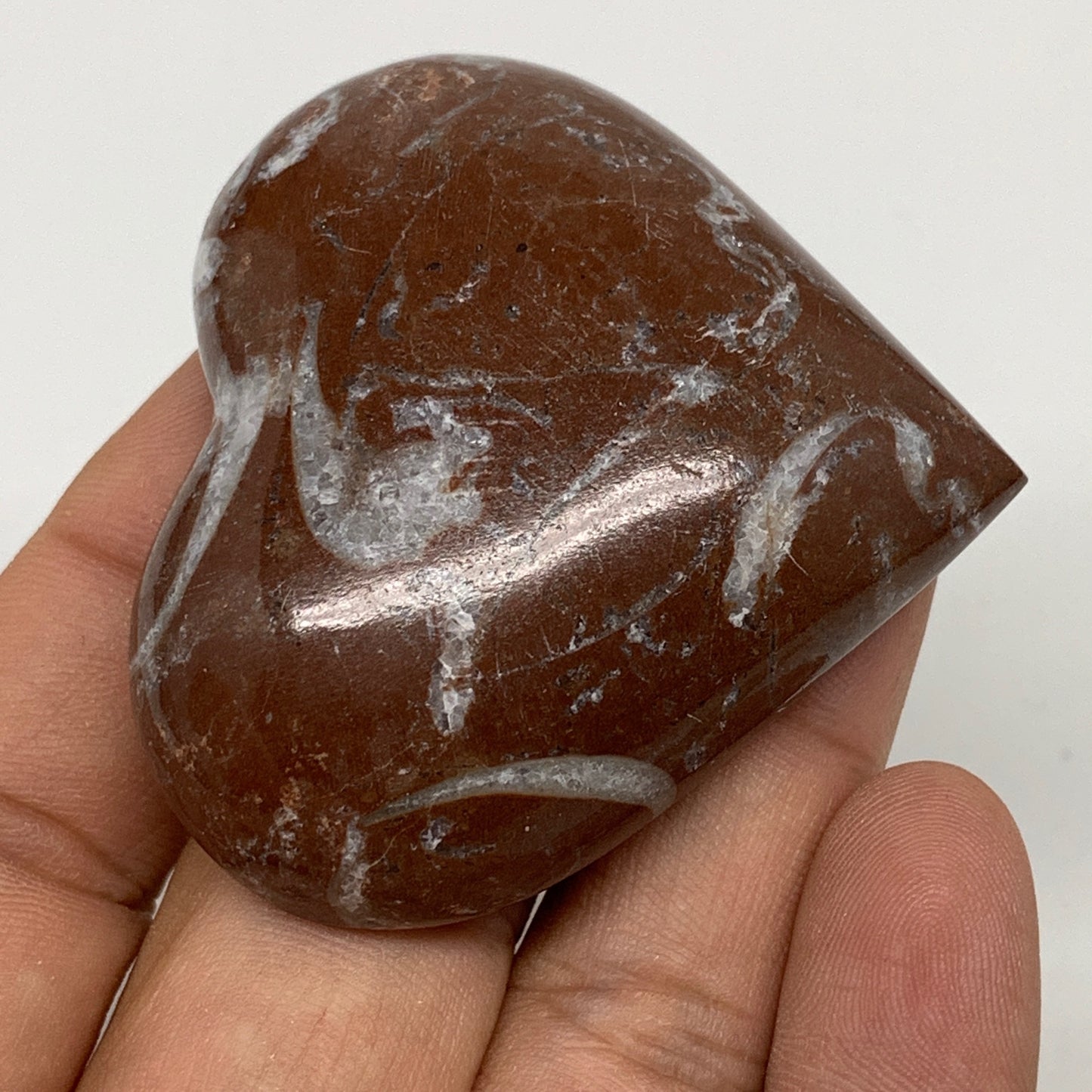 52g, 1.9" x 2.1"x 0.6", Natural Untreated Red Shell Fossils Half Heart @Morocco,