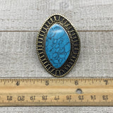 2.3"x1.5"x0.3" Turkmen Ring Afghan Marquise Synthetic Turquoise, 7.5,8, TR124