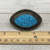 2.3"x1.5"x0.3" Turkmen Ring Afghan Marquise Synthetic Turquoise, 7.5,8, TR124