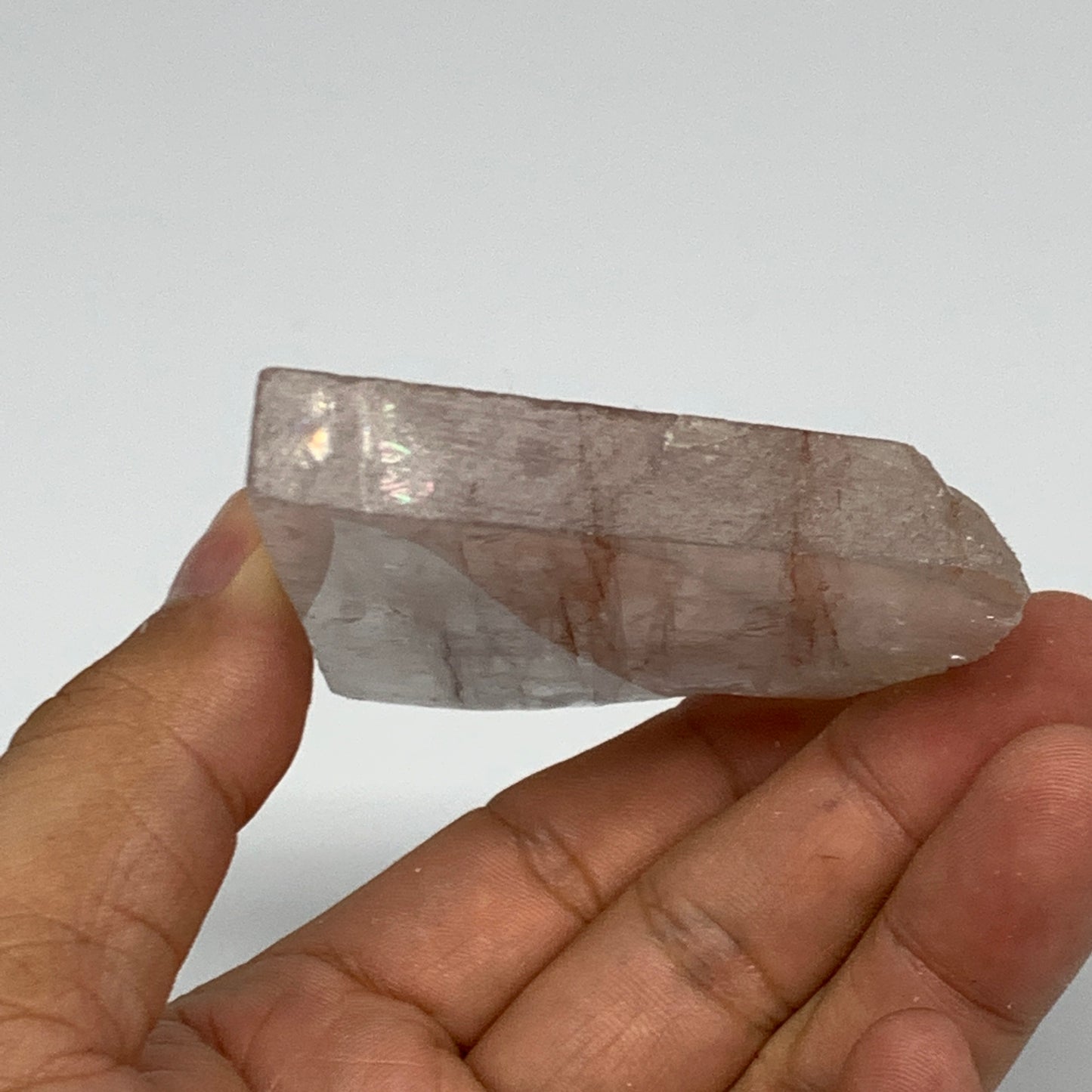 92.5g, 3"x2.3"x0.4", One face polished Fire Quartz, One face semi polished, B159