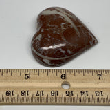 65.2g, 2" x 2.2"x 0.7", Natural Untreated Red Shell Fossils Half Heart @Morocco,
