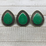 2.1"x1.8"Turkmen Ring Afghan Tribal Drop Synthetic Green Turquoise,7,7.5,8,TR128
