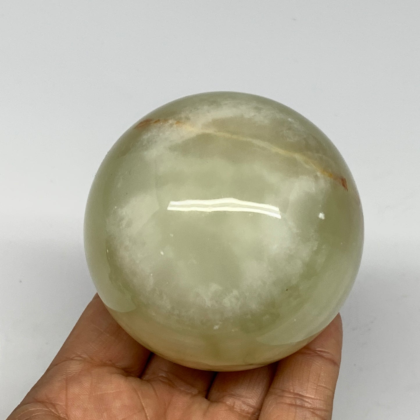 429.6g, 2.6" (67mm), Large Green Onyx Sphere Ball Gemstone @Afghanistan, B25433