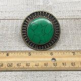 1.9"x0.3" Turkmen Ring Afghan Tribal Round Synthetic Green Turquoise,7,7.5,TR129