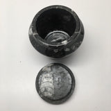 246g, 2.5"x2.7" Small Round Fossils Ammonite Brown Jewelry Box @Morocco,MF942 - watangem.com