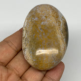 109g, 2.7"x1.7"x1" Ocean Jasper Palm-Stone Orbicular Jasper Reiki Energy,B16719
