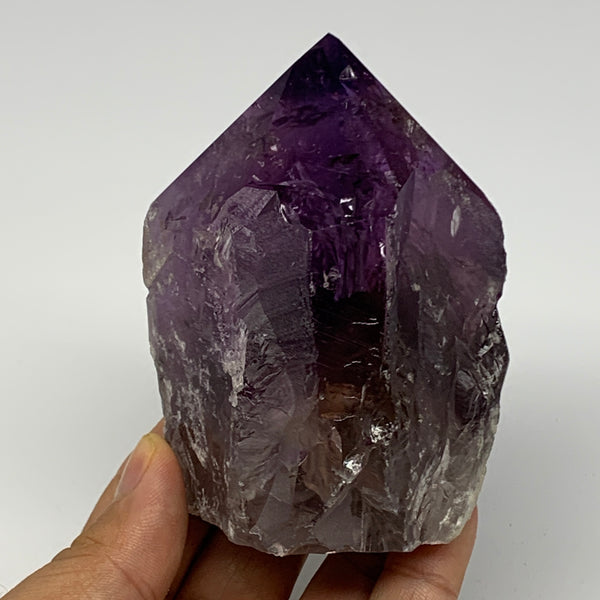 330.8g,3.4"x2.5"x1.8", Amethyst Point Polished Rough lower part Stands, B19041