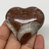 62.2g, 2.1" x 2.1"x 0.7", Natural Untreated Red Shell Fossils Half Heart @Morocc