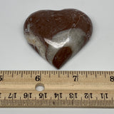 62.2g, 2.1" x 2.1"x 0.7", Natural Untreated Red Shell Fossils Half Heart @Morocc