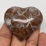 53.6g, 1.9" x 2.1"x 0.6", Natural Untreated Red Shell Fossils Half Heart @Morocc