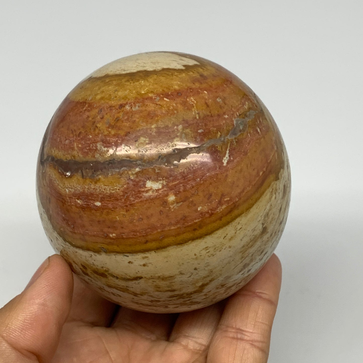 538g, 3" (75mm), Ocean Jasper Sphere Geode Crystal Reiki @Madagascar, B25436