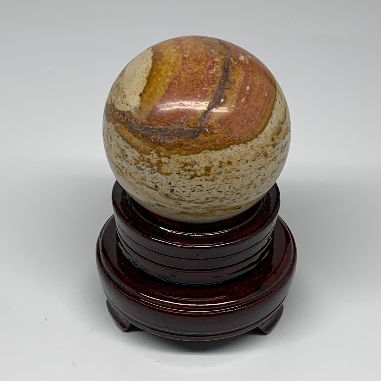 538g, 3" (75mm), Ocean Jasper Sphere Geode Crystal Reiki @Madagascar, B25436