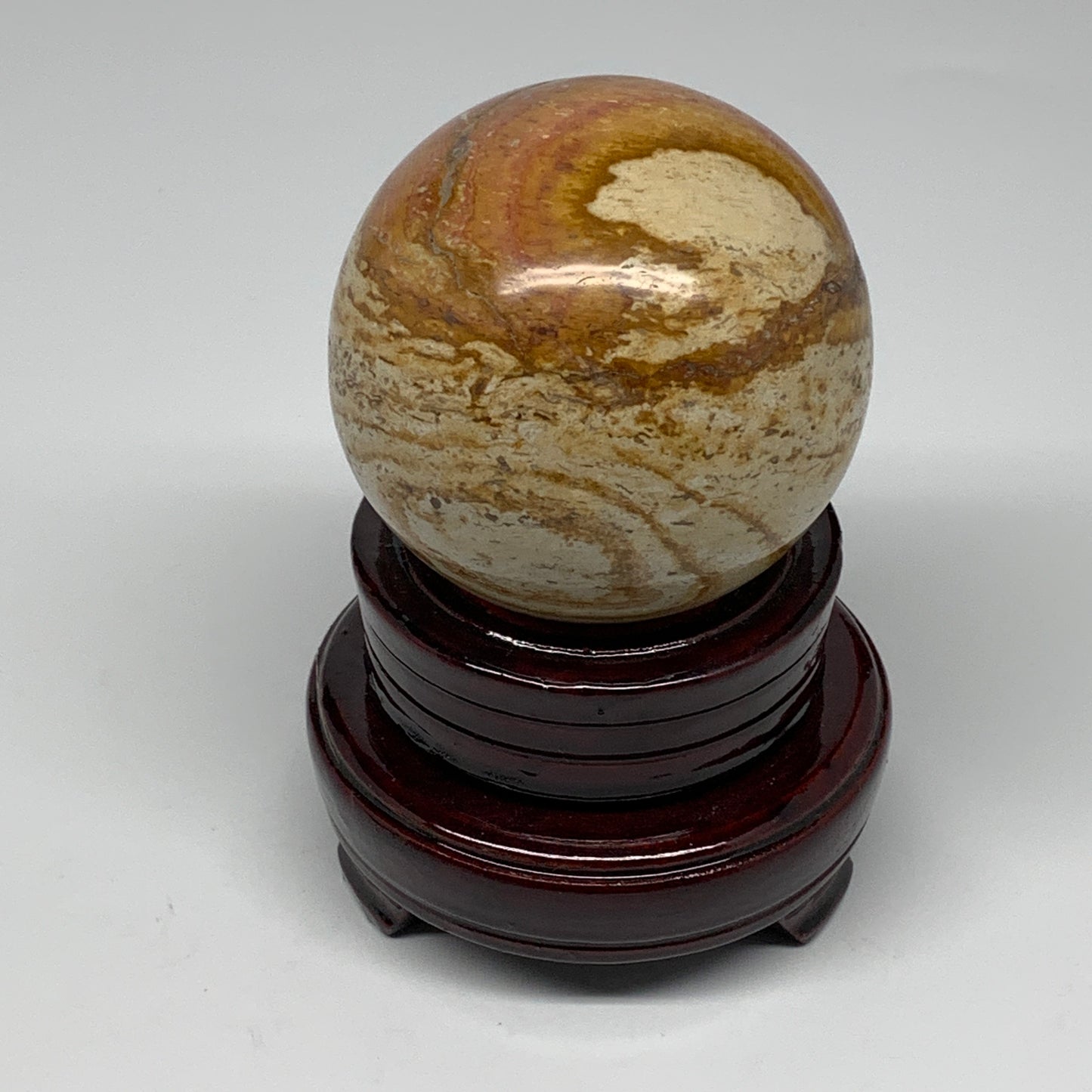 538g, 3" (75mm), Ocean Jasper Sphere Geode Crystal Reiki @Madagascar, B25436
