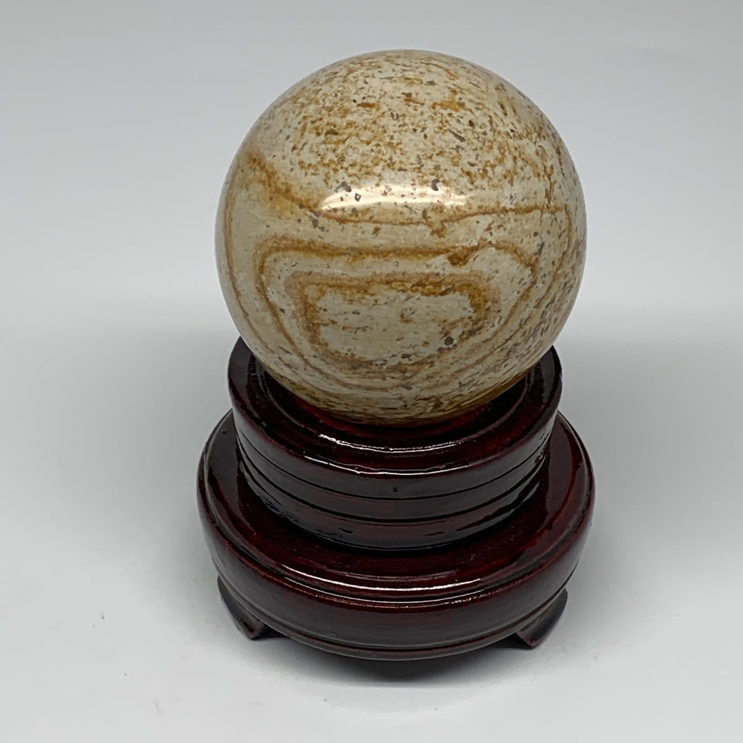 538g, 3" (75mm), Ocean Jasper Sphere Geode Crystal Reiki @Madagascar, B25436