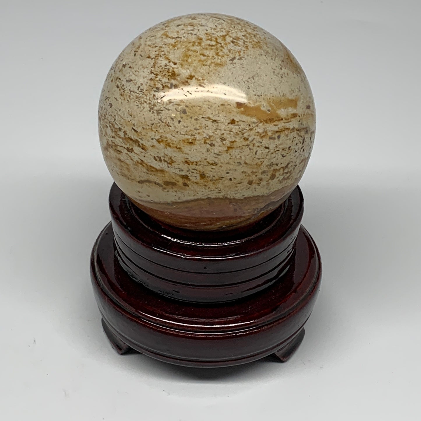 538g, 3" (75mm), Ocean Jasper Sphere Geode Crystal Reiki @Madagascar, B25436