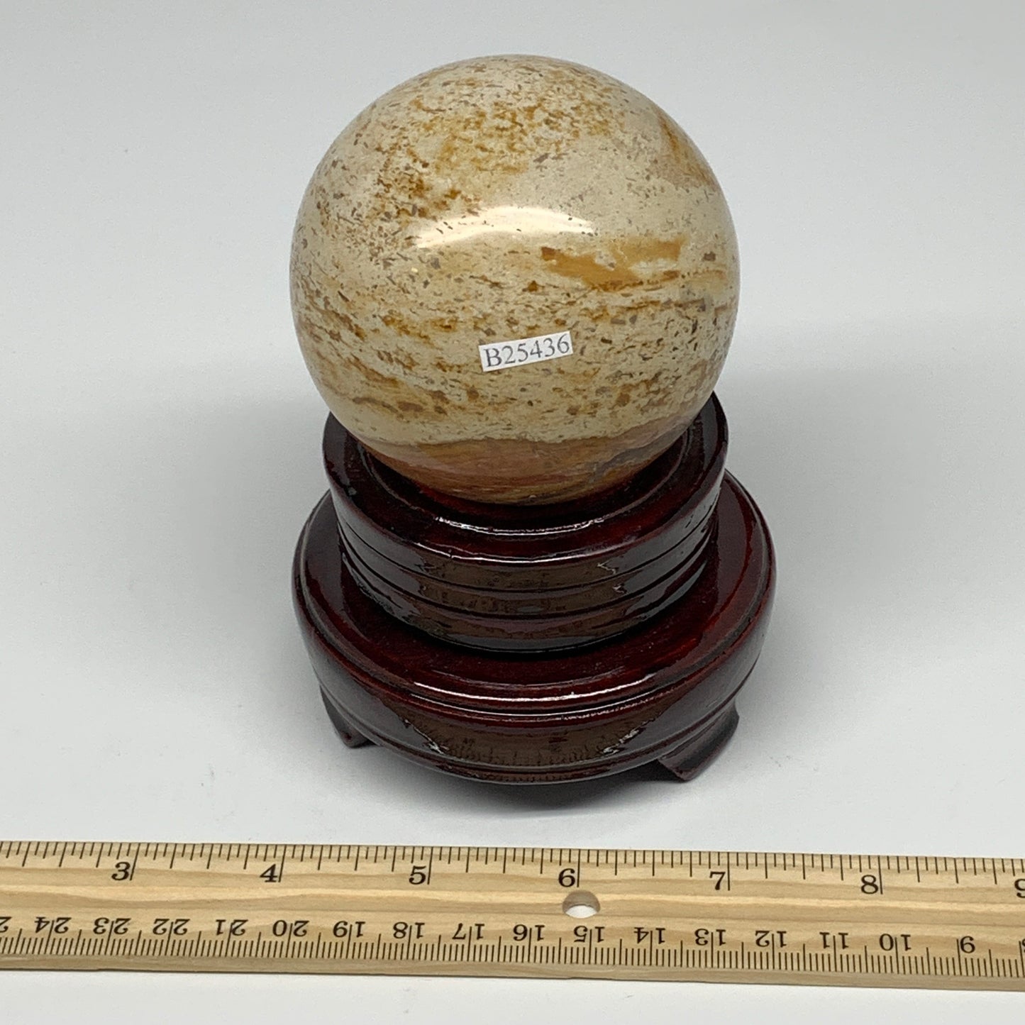 538g, 3" (75mm), Ocean Jasper Sphere Geode Crystal Reiki @Madagascar, B25436