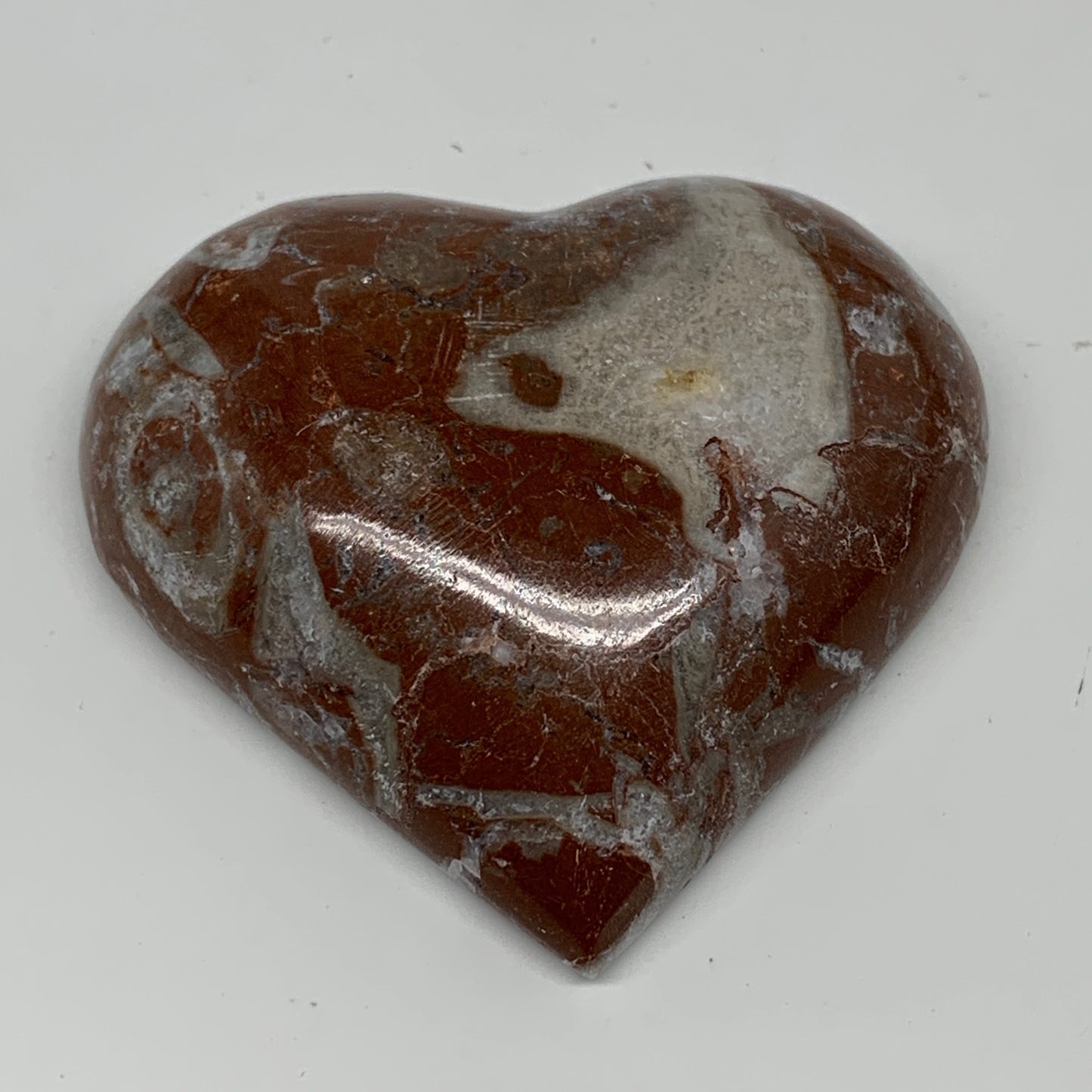 62g, 2" x 2.2"x 0.6", Natural Untreated Red Shell Fossils Half Heart @Morocco,F1
